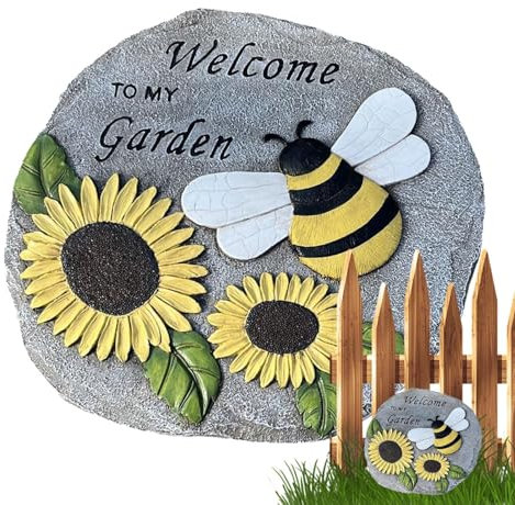 Sonnenblumen-Trittstein,Trittsteine für Den Außenbereich- - Und Sonnenblumen-Trittstein | Trittsteine aus Kunstharz Für Den Außenbereich Für Wege, Gartenwege, Gärten, Terrassen-Landschaftsg