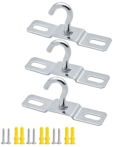 Lot de 3 crochets de suspension en métal pour lustre, plaque de base avec œillet de 70 mm pour lampes, ventilateurs de plafond, décoration de panier de fleurs