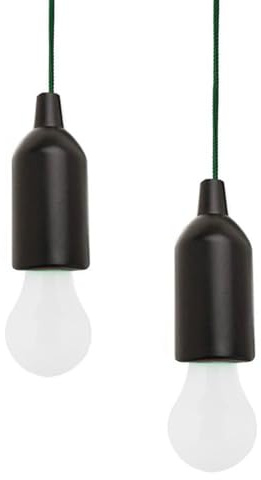 MODOAO Lamping LED Leuchte, Pull Light Led Camping Laterne,Hängende Zeltleuchte,Tragbare LED Lampe weiß für Camping, Wandern, Outdoor, Party (Black, 2 Pack)