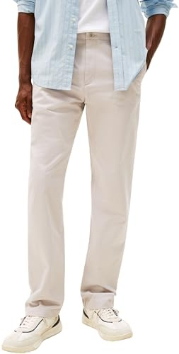 Tommy Hilfiger Pantalón Hombre Twill Chino Regular Fit con Tejido elástico, Rojo (October Grey), 31W/36L