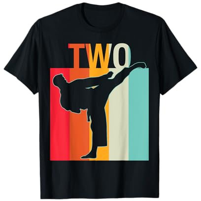 2. Geburtstag Geschenk Karate Retro Taekwondo-Kampfsport Jungen T-Shirt