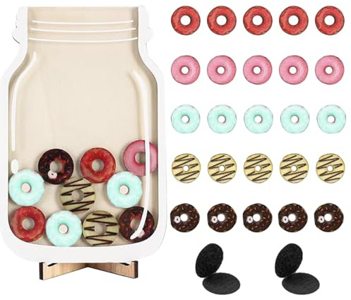 Pot de récompense pour enfants - Système de récompense en forme de donut avec autocollant magique mural - Tableau de comportement pour le renforcement positif des enfants - Comprend des jetons et un
