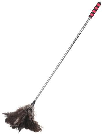 Garneck Plumeau Plume Extensible avec Manche Brosse Légère Réutilisable pour Poussière De Plafonds Ventilateurs Et Meubles Outil Pratique De Nettoyage Domestique
