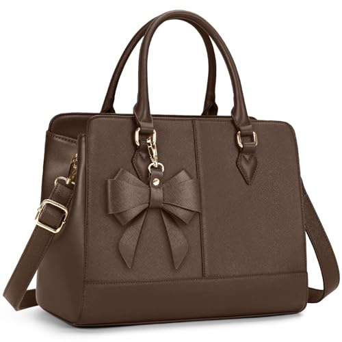 RAINSMORE handväskor för kvinnor PU-läder medelstort damhandtag toteväska handväskor & axelväskor för kvinnor Arbete Affärer Casual 33 cm Svart, Kaffe, M, Samtida