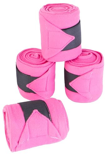 SIE EQUESTRIAN Fascia per gamba di cavallo/fascia per gamba di cavallo (set di 4) rosso, blu, blu navy, nero, rosa e bianco (rosa)