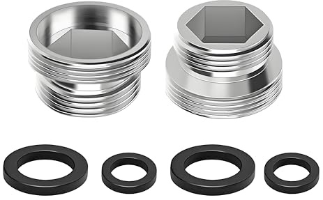 MejaRizon Wasserhahn Adapter, 2 Stück M18-M22 Außengewinde Doppelgewinde Gewindeadapter Metall Wasserhahnadapter mit Gummidichtung, für Küchenarmaturen, Wasserfilter und Schläuche, Wassersparfunktion