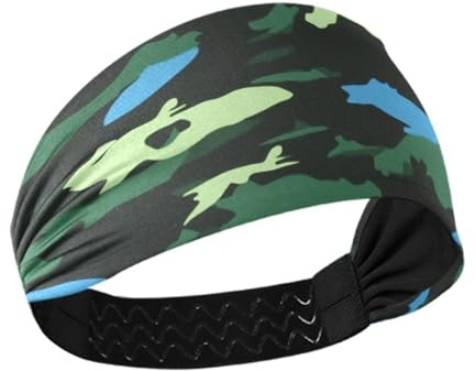 Kühlendes Schweißband für Damen, grünes Camouflage-Muster, dehnbare Schweißbänder für den täglichen Gebrauch, Make-up, Tennis, Banda para la cabeza
