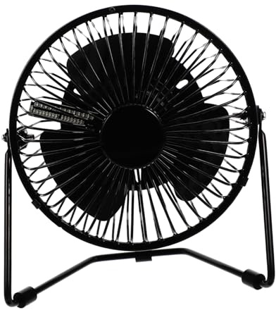 FUNNETOYU Mini Ventilatore USB Portatile con Display LED e Temperatura Raffreddamento Silenzioso Design in Metallo per Scrivania