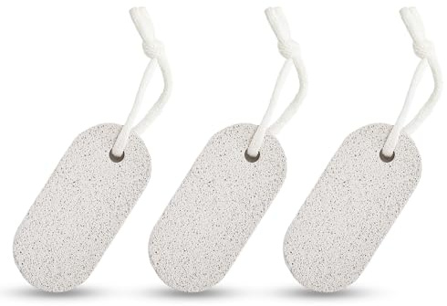 3PCS Pierre Ponce Naturelles pour Soin des Pieds Exfoliation Douce pour Callosités Pierre Volcanique Avec Cordon Idéale pour Talons Fendillés Soin Pédicure Maison et Peau Rêche Ponce Pied Pumice Stone