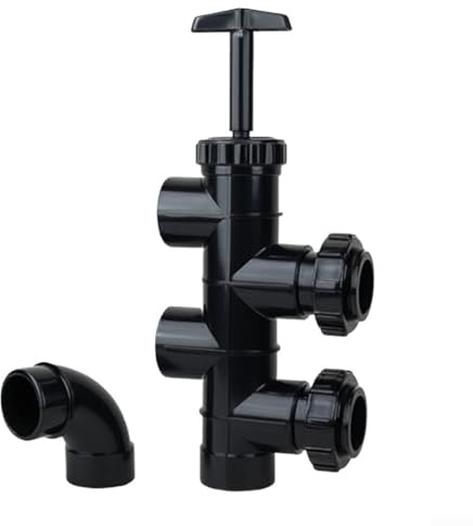 SP0410X502S Valvola di controlavaggio per filtri piscina compatibile con Hayward, valvola in plastica resistente con gomito per porta di scarico e connessioni idrauliche standard per un'integrazione