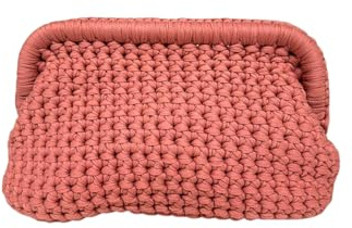Found it! Di Palma Borsa Uncinetto Fatta a Mano, con Tracolla Dorata Rimovibile, 7 varianti (Corallo)