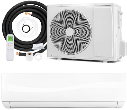TANGZON 24000 BTU Air Conditioner Wall Split, 5 in 1 Air Conditioning Unit Heater Dehumidifier Air Purifier Fan with Heat Pump, Remote & Installation Kit, A++ Rating, Inverter, Wall AC Unit for 139㎡