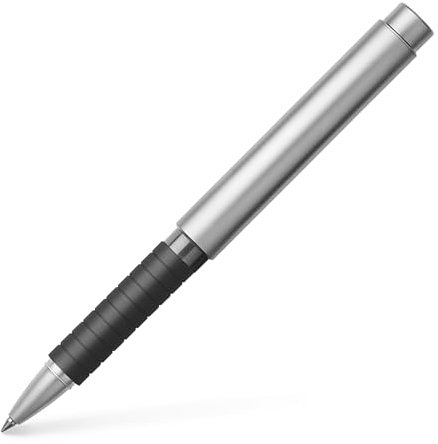 Faber-Castell 148462 - Tintenroller BASIC Metall, Metallspitze: 0,7 mm, Schaftfarbe: schwarz / silber matt
