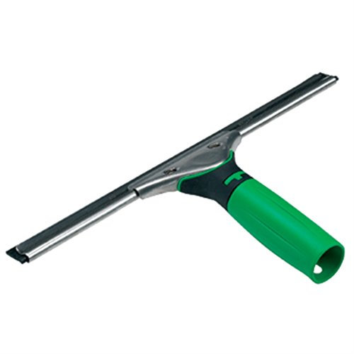 UNGER ErgoTec Window Squeegee 25cm - Rubber Squeegee Blade, Stainless Steel Channel & Rubber Grip Handle - UNGER Window Cleaning Equipment