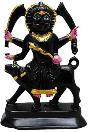 Marble Kaal Bhairav Mahakal Bhairav God Religious Statue Kaal Bhairav Hindu Tantric Deity, Avatar of Siva Statue Maha Kaal Bhairo Baba Murti for Pooja Mandir Batuk Bhairav Bhagawan Tantra Siddhi Idol