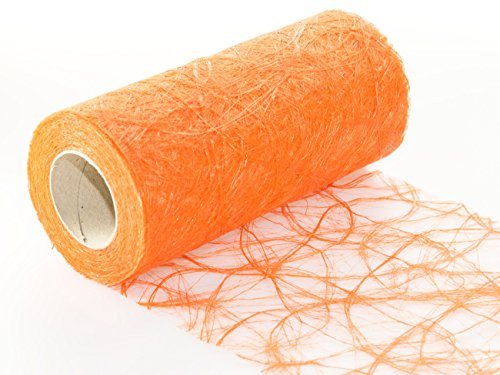 Protinam 20cm breit x 5m oder 20m lang Tischlufer in Orange aus Kunstfaser, Modern, zur Dekoration wie Grillen, Sommer, Ostern, Weihnachten oder Hochzeiten, maschinell waschbar