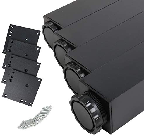 MS Beschläge® 4er Set Tischbeine Möbelfüsse Eckig 60mm x 60mm in diverse Farben Höhe 710mm (Schwarz)