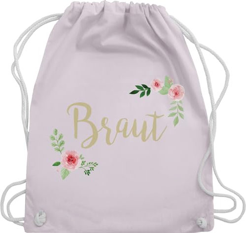 Shirtracer Turnbeutel Rucksack - JGA Junggesellenabschied Frauen - Braut Blumen - Unisize - Pastell Rosa - utensilien junggesellinnenabschied brauttaschen bachelorette party juterucksäcke