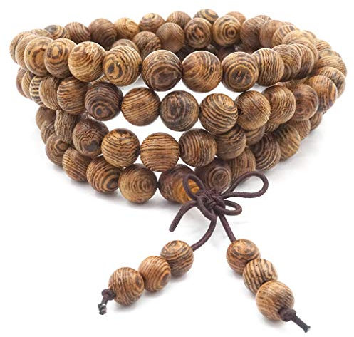 108 Gebetskette Mala Armband, Naturholz tibetisch-buddhistischen Buddha Meditation Halskette Mala Armband