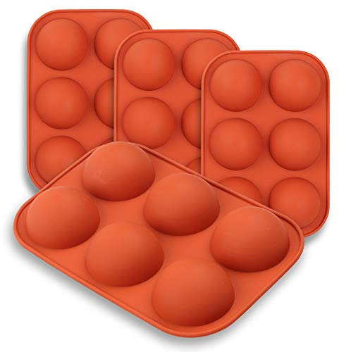 homEdge Stampo in silicone a mezza sfera media, stampo 4 pezzi per fare cioccolato, torte, gelatine, mousse Diametro cupola: 5 cm