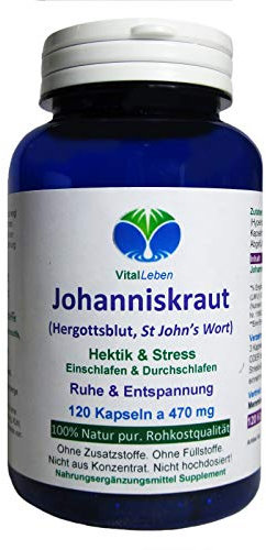 JOHANNISKRAUT 120 Kapseln Ruhe, Entspannung, inneres Gleichgewicht. Stärkung der psychischen Belastbarkeit bei Stimmungstief und innerer Unruhe. 100% NATUR pur. OHNE ZUSATZSTOFFE 26835-120