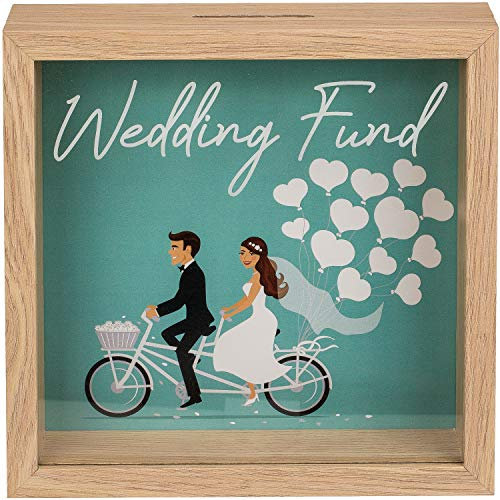 Out of the blue Sparschwein aus Holz/Sammlung für eine Hochzeit Hochzeitskasse/Maße: 20 x 20 cm