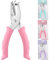ASTARON Lochzange für Papier 6mm, Handgeführte Einzellochstanze Rosa, Kreis Metall Papier Locher mit Soft-Handle für Tags, DIY Handwerk, Home Office Schulbedarf (3 Farben Optionen)