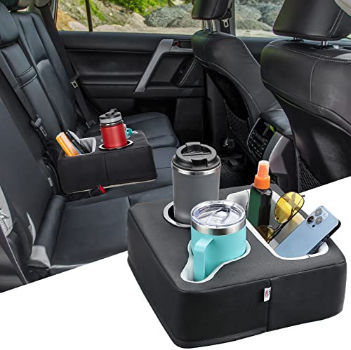 KEMIMOTO Soporte para tazas de coche, soporte para asiento trasero para coche, soporte para tazas de sofá, organizador de asiento trasero de coche, bandeja de sofá, bandeja de cama, bandeja de barco,