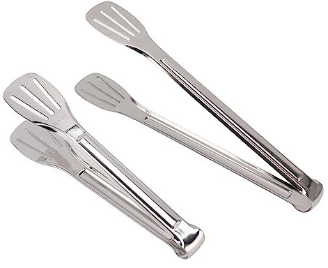 Lot de 2 Pinces à Nourriture, 3 Pinces à Buffet en Acier Inoxydable Pinces de Cuisine Antiadhésives Pinces à Sucre Portables Ustensile de Cuisine pour Couper les Toasts Pain