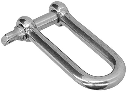 D Ring Anchor Shackle Stainless Steel Marine Hardware Long D Shackle Wire Rope Connector Straight Anchor Screw Pin for Camping Sports Hiking Accessories Fastener for Outdoor Use