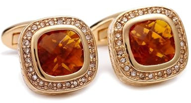 Dsnyu Manschettenknöpfe Herren Quadratisch, Cufflinks Set Zirkonia Hochzeit Schmuck Gold für Hemd mit Geschenkbox