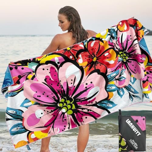 LANHUIYY 180x80cm Asciugamano Grande da Spiaggia, Asciugamano Sportivo, Fitness, Asciugamano da Viaggio, Asciugamano da Spiaggia per Sport, Viaggi, Yoga, Camping, Spiaggia, Palestra - Asciugamani in