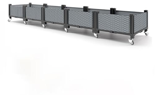 Orto Rialzato, Orto da Balcone, Cassette da Giardino in Plastica con Ruota Universale in Metallo a 360°, Aiuole for Piante da Orto, Verdure, Erbe e Fiori, Profondità 20 cm