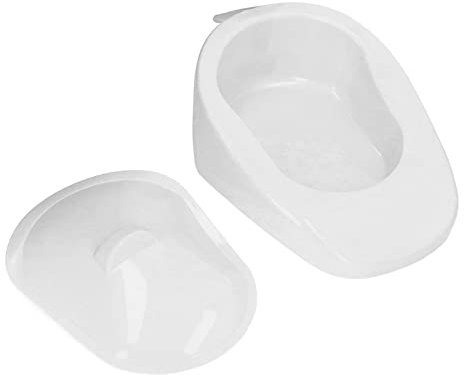 Padella con Coperchio, Manico Ergonomico, Grande capacità, per Anziani, Donne Incinte, Pazienti Costretti a Letto, Uso Domestico e Ospedaliero (WHITE