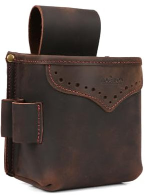 TOURBON Gürteltasche aus echtem Leder für Patronen, 12GA Munitionshalter, Gürteltasche für Tontaubenschießen