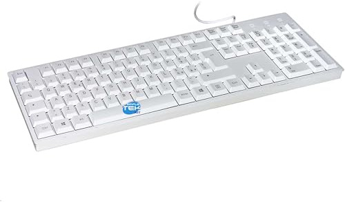 SIMPLETEK - Tastiera USB Plg&Play Windows e MacOS | Perfetta per l'ufficio e la casa | Layout Italiano, Bianco
