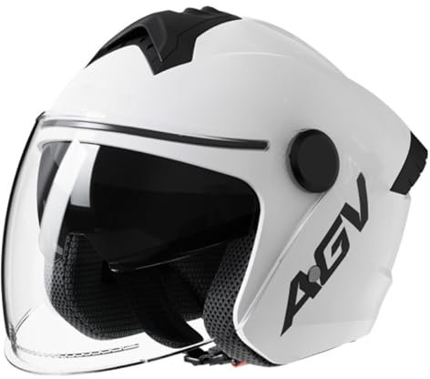 Casco Mezzo Vintage Caschi Jet E Demi-Jet Moto Omologato ECEDOT Casco Aperto Moto Uomo Donna Classico Caschi Demi-Jet Con Doppia Visiera Casco Scodella Portatile 5,L54-62CM
