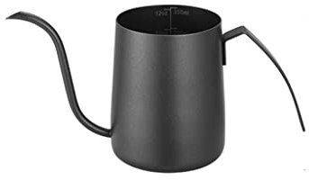 TUKRPQMRI Tasses à café Portables en Acier Inoxydable, pichet à café Suspendu à l'oreille, Bec verseur Manuel for Le Brassage du café/362(Black,350ml)