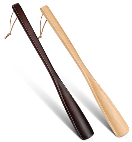 ZOMAKE Calzascarpe Lungo, Calza Scarpe in Legno 40cm, Calzante per Scarpe per Uomini Donne Anziani (2 Pezzi)