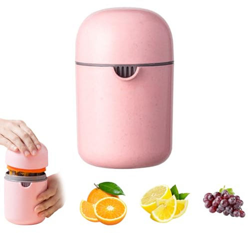 AMSGANK Presse-agrumes Manuel, Presse Citron Manuel pour Citrons/Limes/Oranges/Orange/Pamplemousse, Cuisine et Restaurant, Facile à Nettoyer, Rose