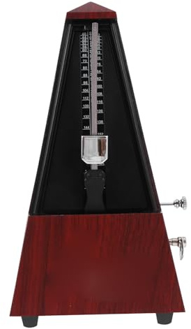 Mechanisches Metronom Turmform aus Metall und Abs, Rotbraun | Gitarre und Violine, Präziser Takt, Breiter Schlagbereich, Rutschfeste Basis