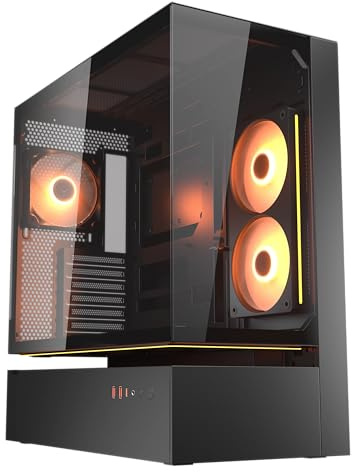 Cougar CFV235 - Boîtier de Jeu ARGB, Tour Moyenne ATX/CEB, Flux d'air élevé | ATX/CEB, flux d'air 270°, 4 ventilateurs ARGB‑PWM, GPU jusqu'à 430 mm, USB-C