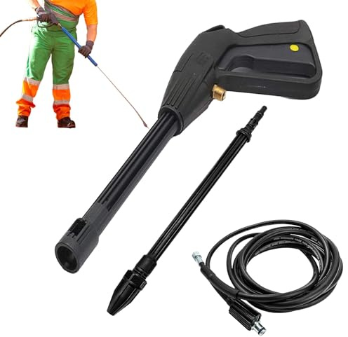 Krmoau Pistola de limpieza de alta presión - Limpieza de coches con manguera ajustable - Herramienta de agua para el hogar para la entrada del patio jardín vehículos