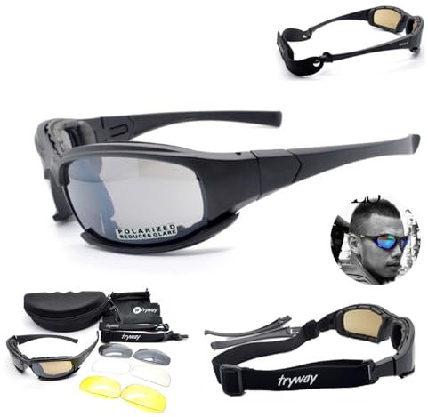 Gafas de sol tácticas polarizadas 4LS para hombre, resistente a impactos de airsoft, ahumadas, para ciclismo o motociclismo, POLARIZED MODEL