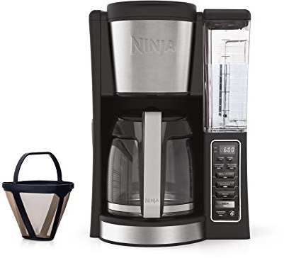 Ninja 12-Cup Programmable Coffee Maker with Classic and Rich Brews, 60 oz. Water Reservoir, and Thermal Flavor Extraction (CE201), Black/Stainless Steel