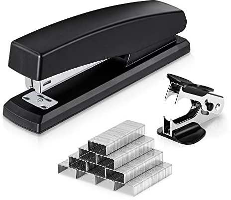 Deli Stapler, Desktop Stapler, Office Staplers, 25 Sheet Capacity, Includes 1000 Staples and Staple Remover, Black