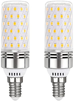 Akynite Lot de 2 ampoules LED E14 en forme de maïs 12 W Blanc froid 6000 K 1450 lm 230 V Équivalent ampoules halogènes E14 100 W Petit culot à vis SES Ampoule de plafond non compatible avec variateur