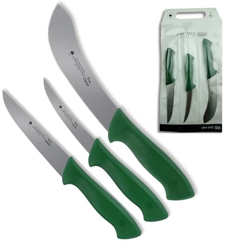 DON CARLOS Schlachtmesser/Metzgermesser Set Rind & Rotwild, extrem scharf, PVC-Tasche, Stechmesser, Ausbeinmesser, Abhäutemesser