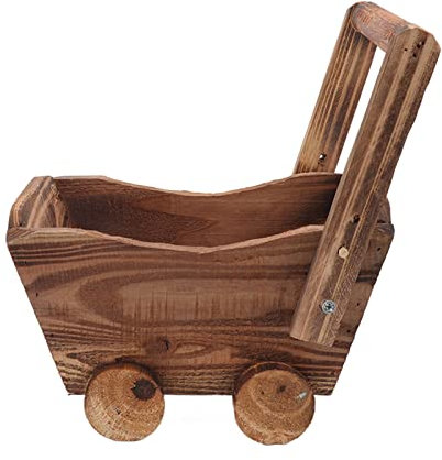 Supporto per fiori da interno, carrello in legno per vasi da fiori, robusto supporto per fiori da interno con design a carriola per succulente, piante, cactus o fiori artificiali.