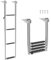 COSTWAY Escalera Telescópica para Barcos de 4 Escalones, Escalera de Barco Extensible Plegable, de Acero Inoxidable Resistente para Pontones, Yates con Capacidad de 227 Kg